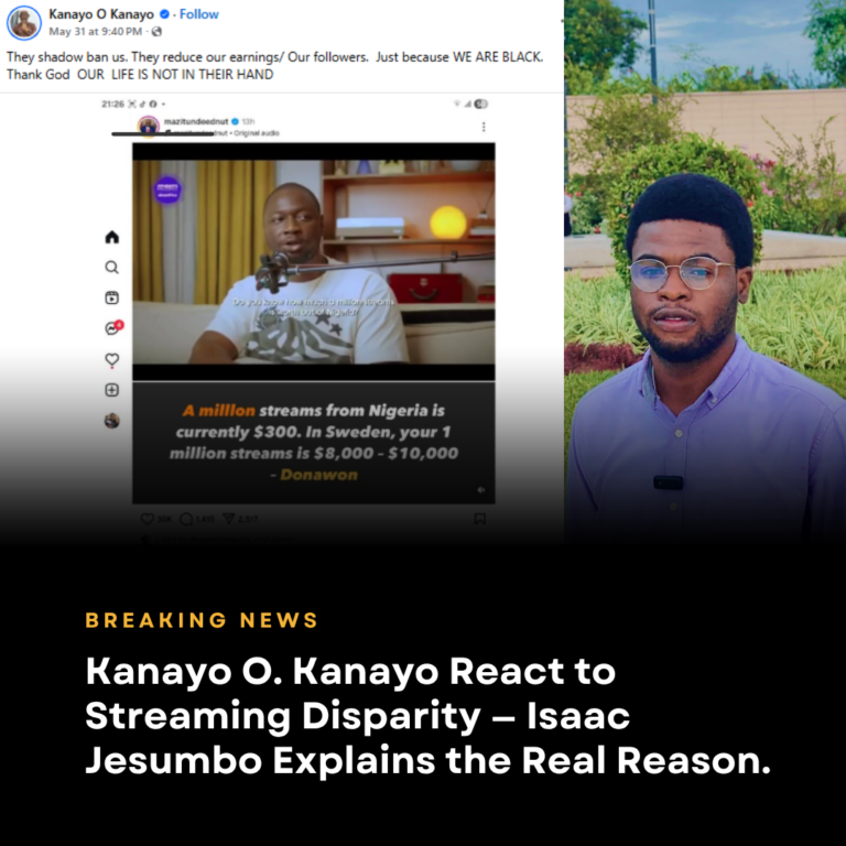 Kanayo O. Kanayo React to Streaming Disparity — Isaac Jesumbo Explains the Real Reason.